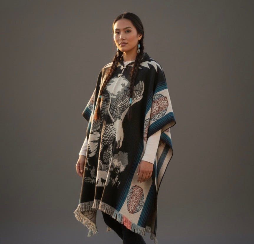 Eagle HandMade Wool Poncho-3