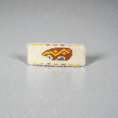 Rectangular Beaded Barrette - Bear-2
