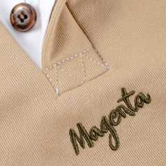 Magenta 'Smash Pouch Polo' L/S - Beige-2