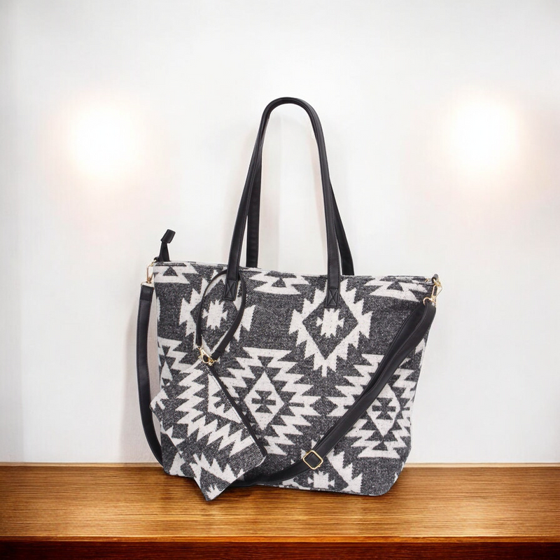 Black and white Tote Bag-3