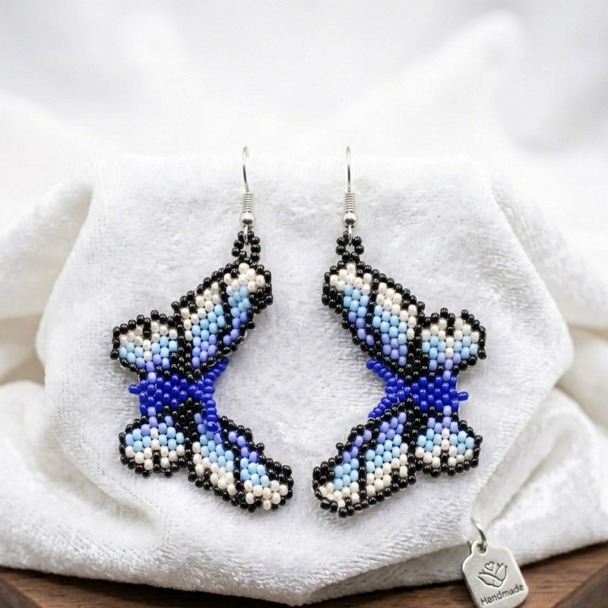 Multicolour Butterfly Beaded Earrings-6