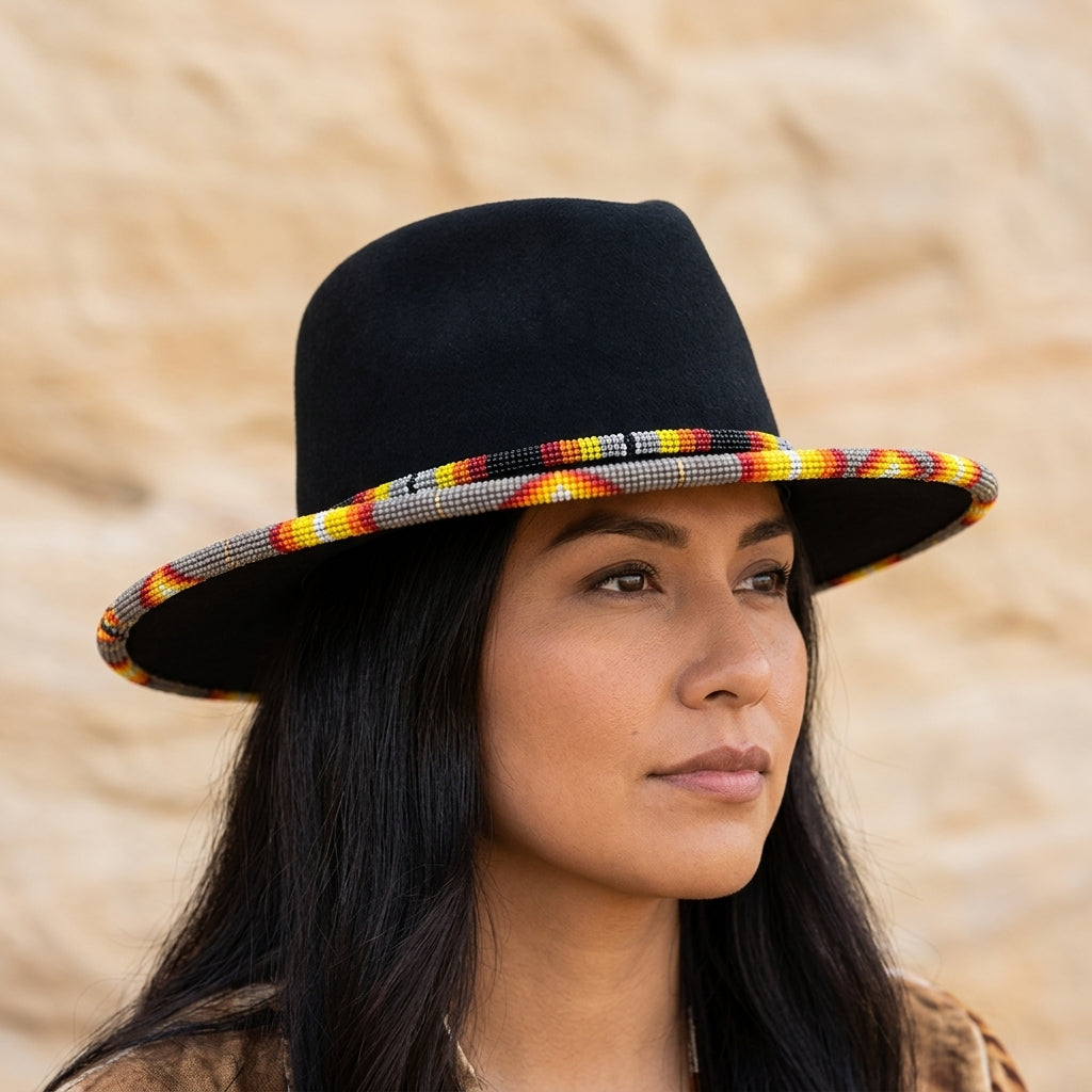Size-57 Handmade Beaded Hat-4