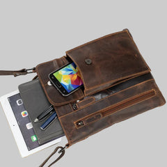 Greenwood Leather Cross Body Bag. Premium Full-Grain Leather Handbag with Multiple Pockets-3
