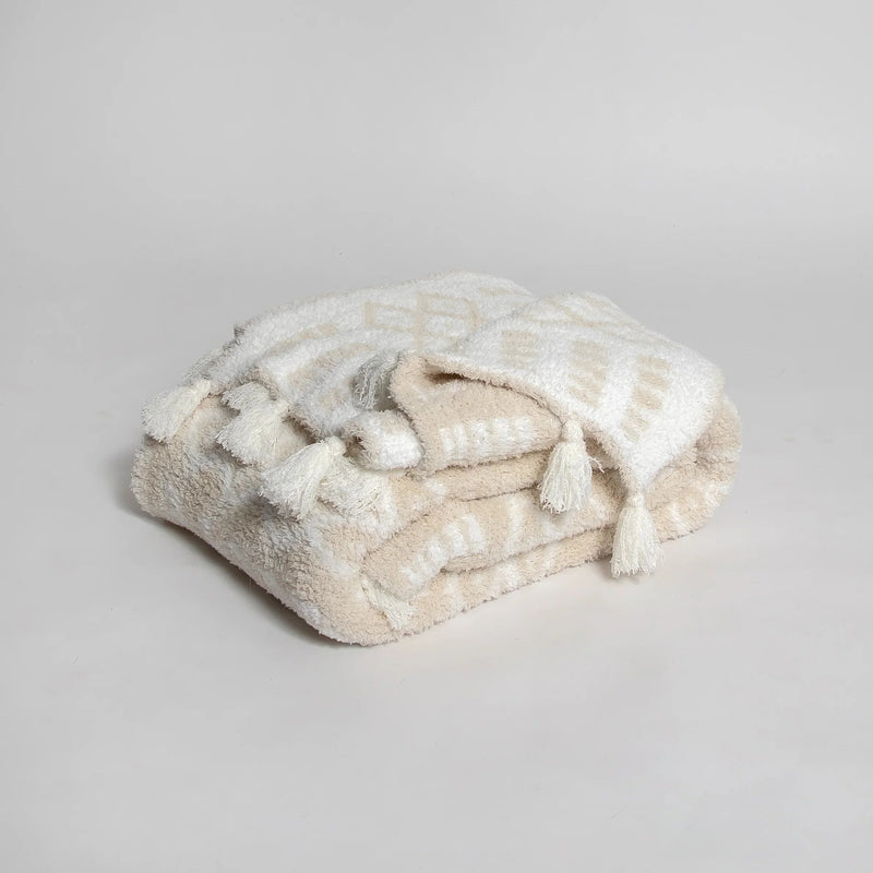 Birch & Marshmallow Tassel Extended Throw Blanket-4