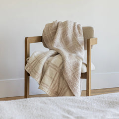 Blushing Beige & White Plaid Print Extended Throw-10