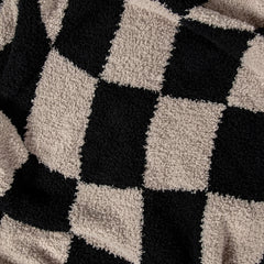 Tap Shoe & Rainy Day Wavy Checker Print Extended Throw-3