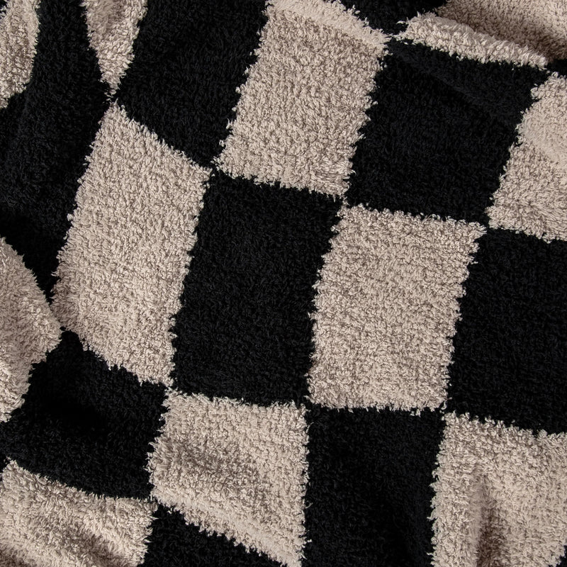 Tap Shoe & Rainy Day Wavy Checker Print Extended Throw-3