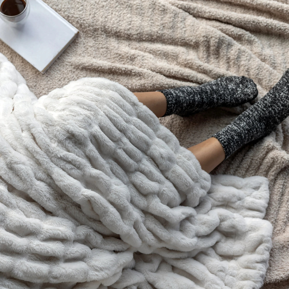 Cream Clouds Double-sided Minky Blanket-7