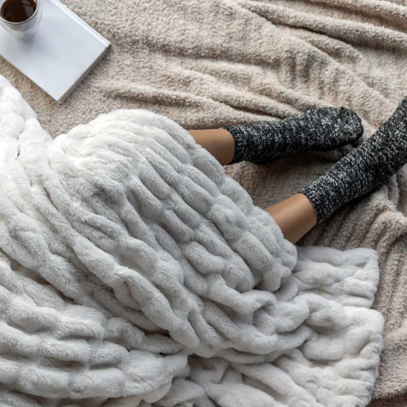 Cream Clouds Double-sided Minky Blanket-7