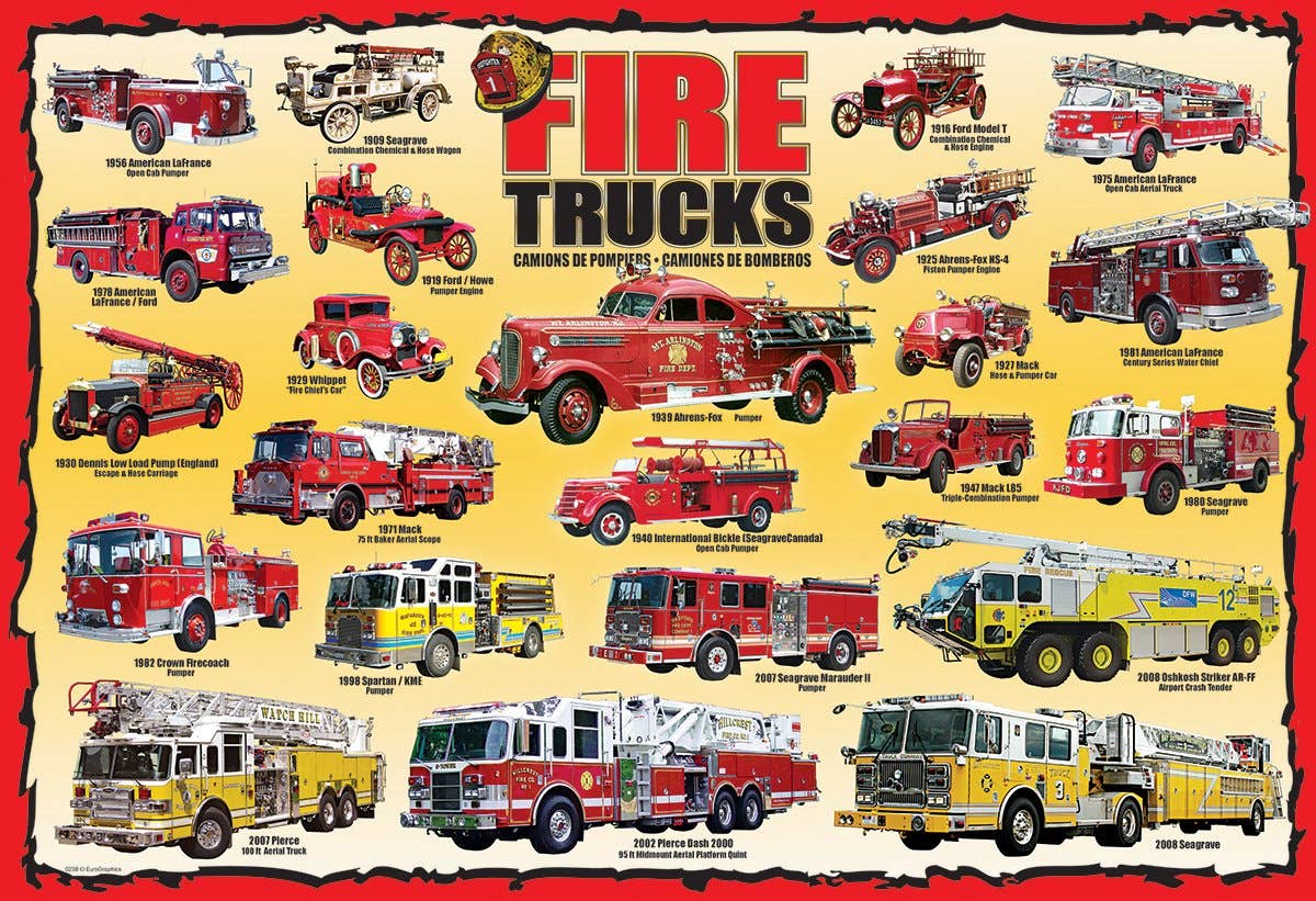 Eurographics Fire Trucks 100-Piece Puzzle - Ages 5+-2