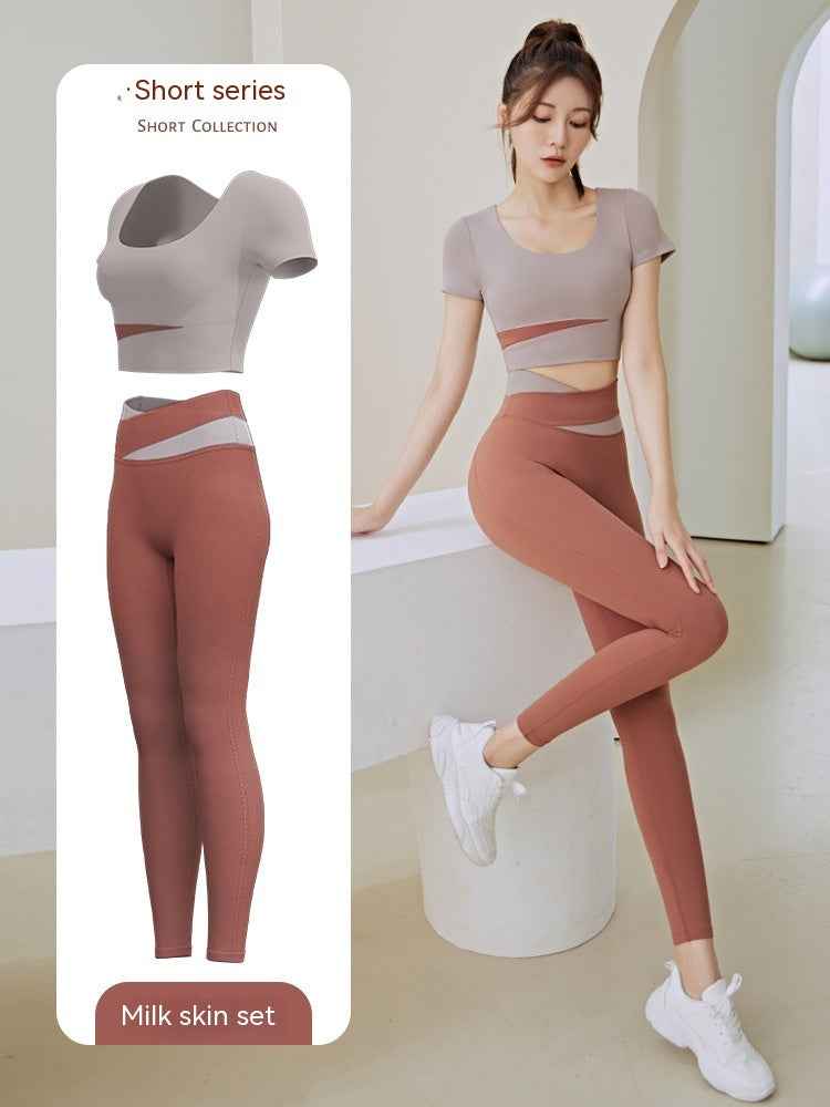 Women’s One-Piece Workout Suit – Chest-Pad Top & Pants Fitness Activewear-2