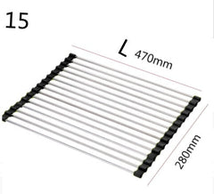 Folding Kitchen Drain Sink Rack Stainless Steel-12