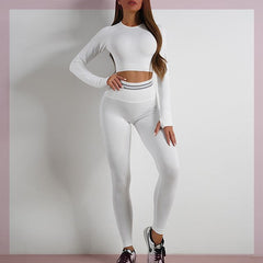 Women’s Seamless Sports Set – Workout Outfit with Booty Yoga Pants-9