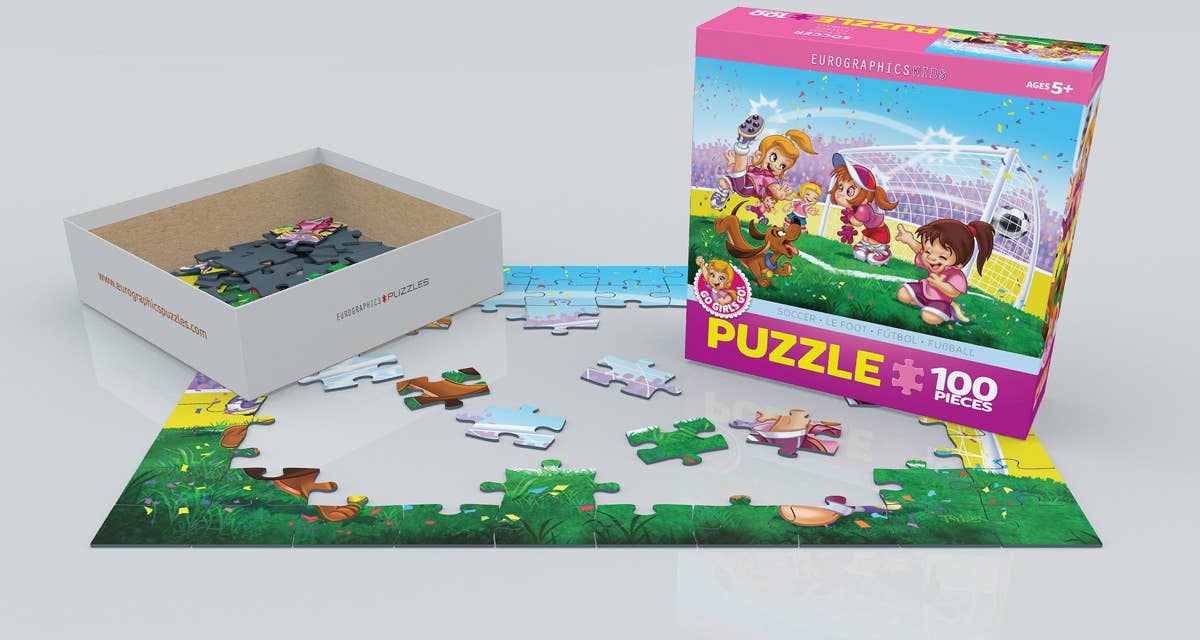 Eurographics Go Girls Go! Soccer 100-Piece Puzzle - Ages 5+-3