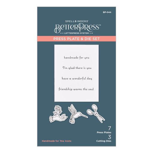 Plaque à presse et lot de matrices Handmade for You Icons de la collection BetterPress-1