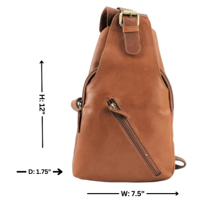 Premium Handcrafted Leather Sling Bag | Backpack | Crossbody Messenger Bag-7