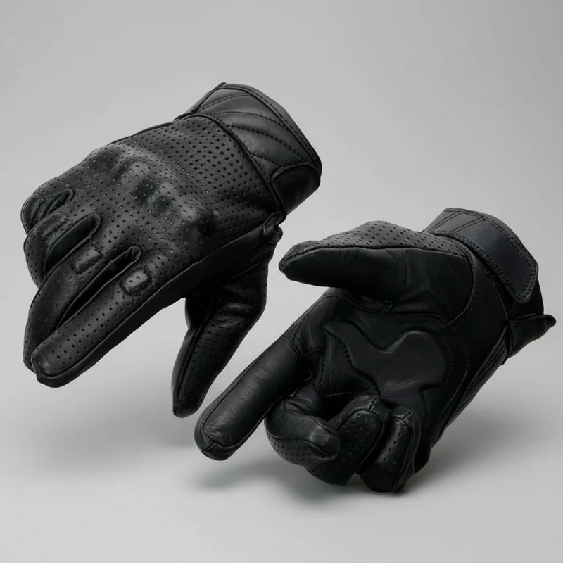 Open Road Men's Perforated Armored Leather Motorcycle Gloves-2