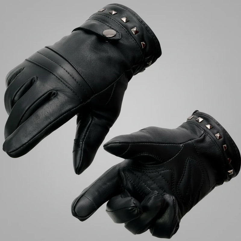 Open Road Women's Touch Tip Leather Motorcycle Gloves-1