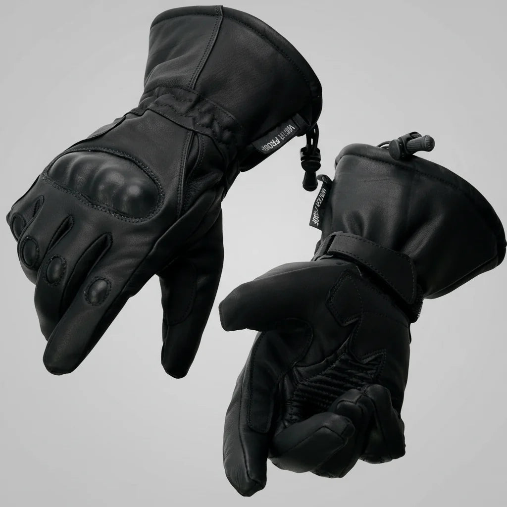 Open Road Men's Armored Gauntlet Leather Motorcycle Gloves-1