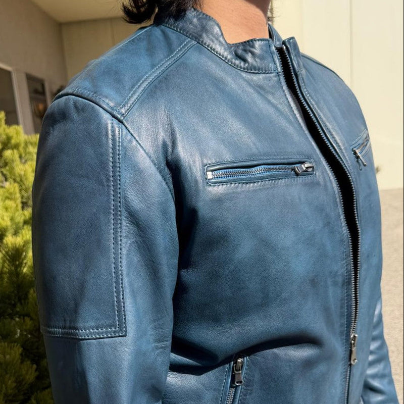 BOL Men's Waxed Sheep Prime Leather Jacket-4