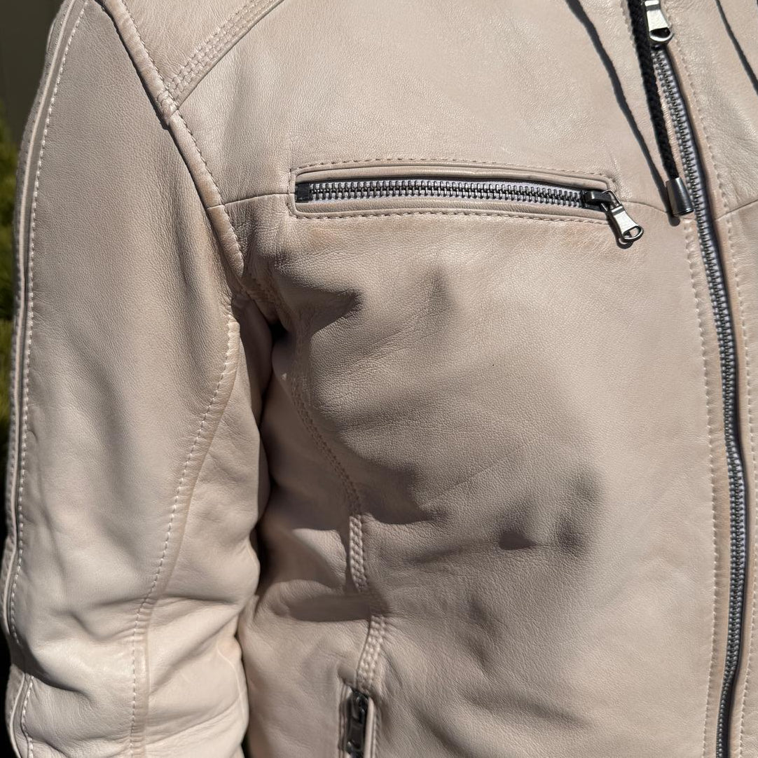 Men’s Hooded Leather Jacket. Sheep Leather Jacket with Removable Hood-12