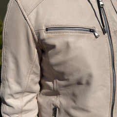 Men’s Hooded Leather Jacket. Sheep Leather Jacket with Removable Hood-12