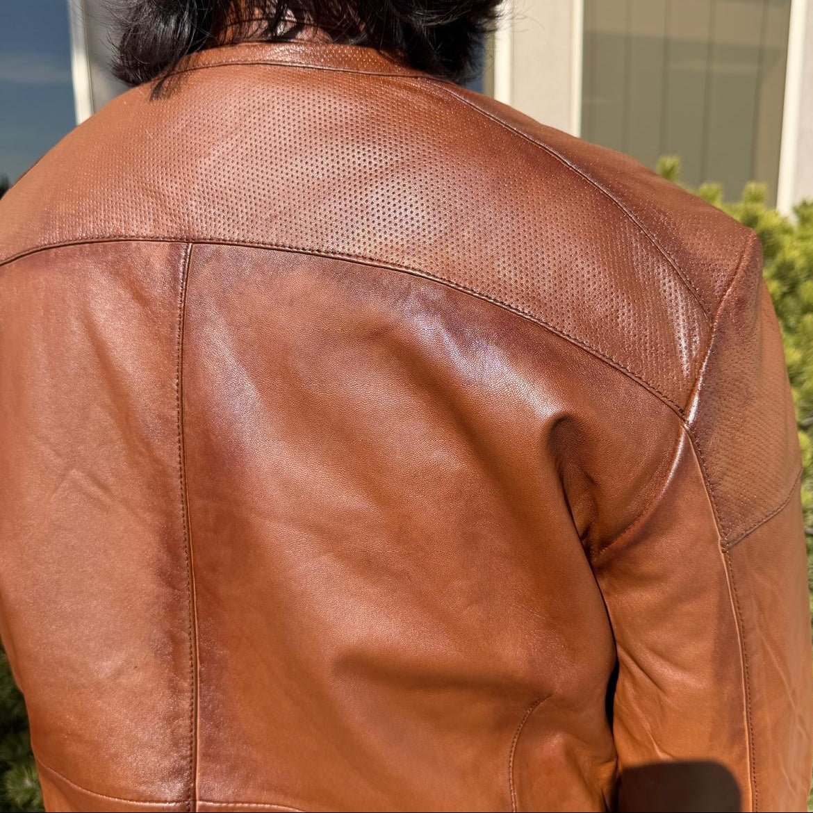 BOL Men’s Snap Collar Leather Racer Jacket. Genuine Sheep Leather Cafe Racer with 4 Zip Pockets-6
