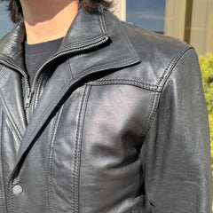 BOL Men's Double Collar Leather Bomber Jacket-22