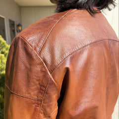 BOL Men’s Snap Collar Leather Racer Jacket. Genuine Sheep Leather Cafe Racer with 4 Zip Pockets-9