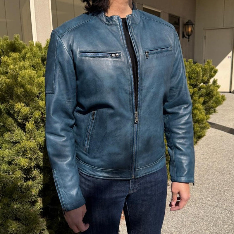 BOL Men's Waxed Sheep Prime Leather Jacket-1