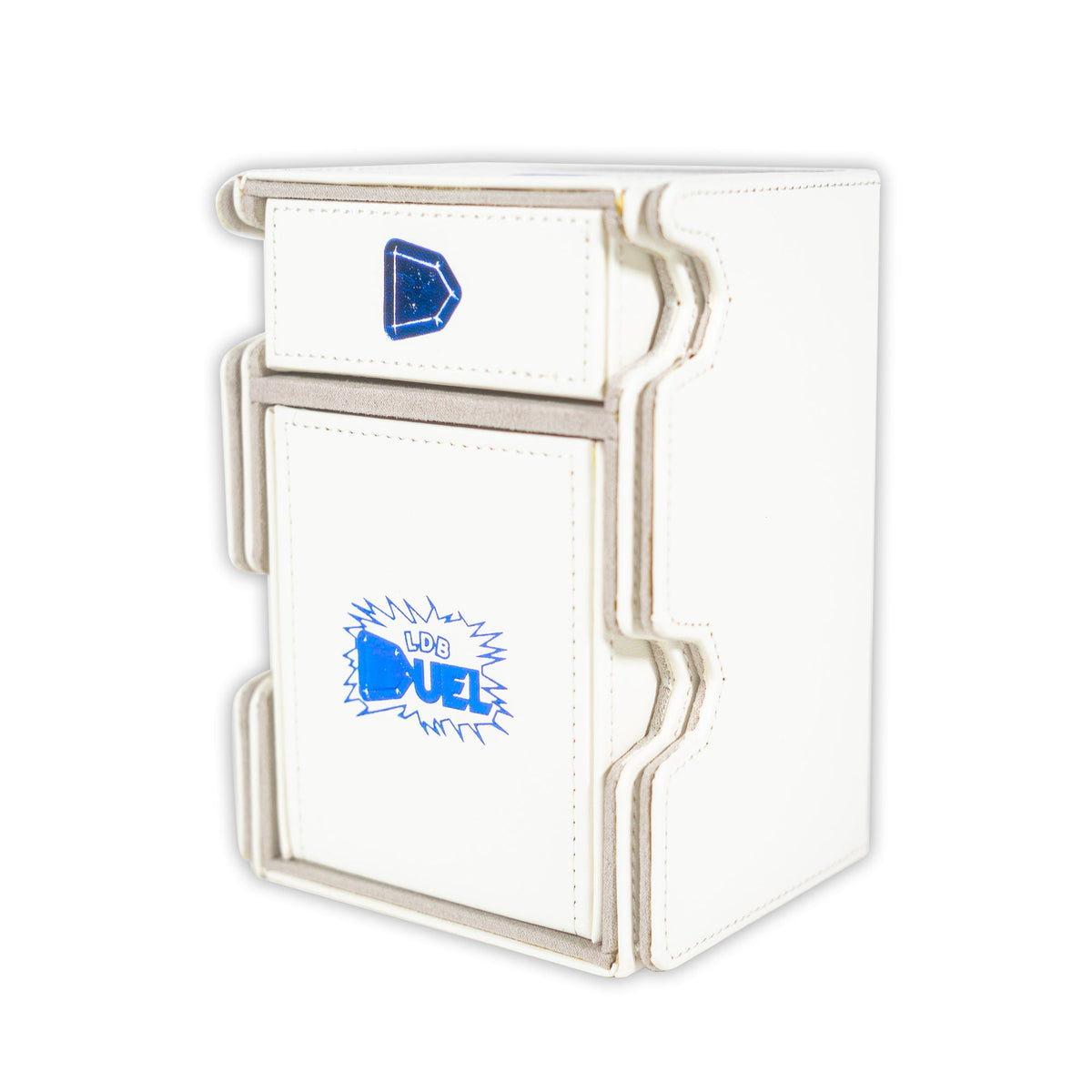 White - Mach 3 - Deck Box - Holds 100 Double Sleeved Cards - Magnetic Removable Lid-3
