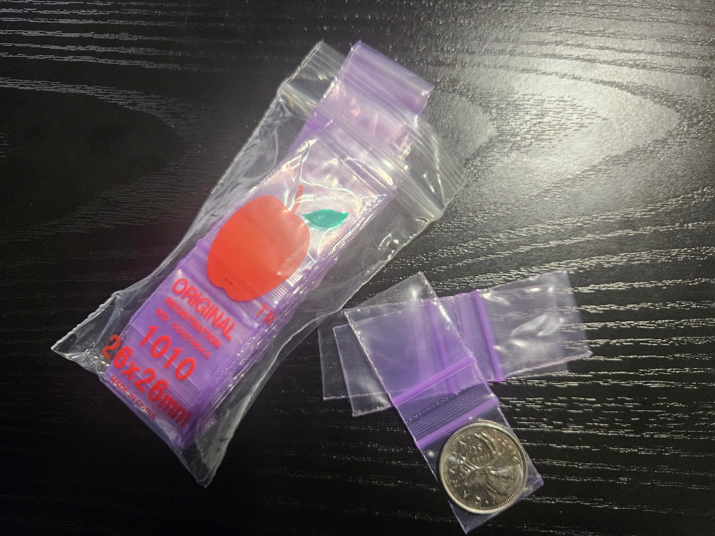 1010 Original Apple Bags: 1" x 1" Purple (700 pieces)
