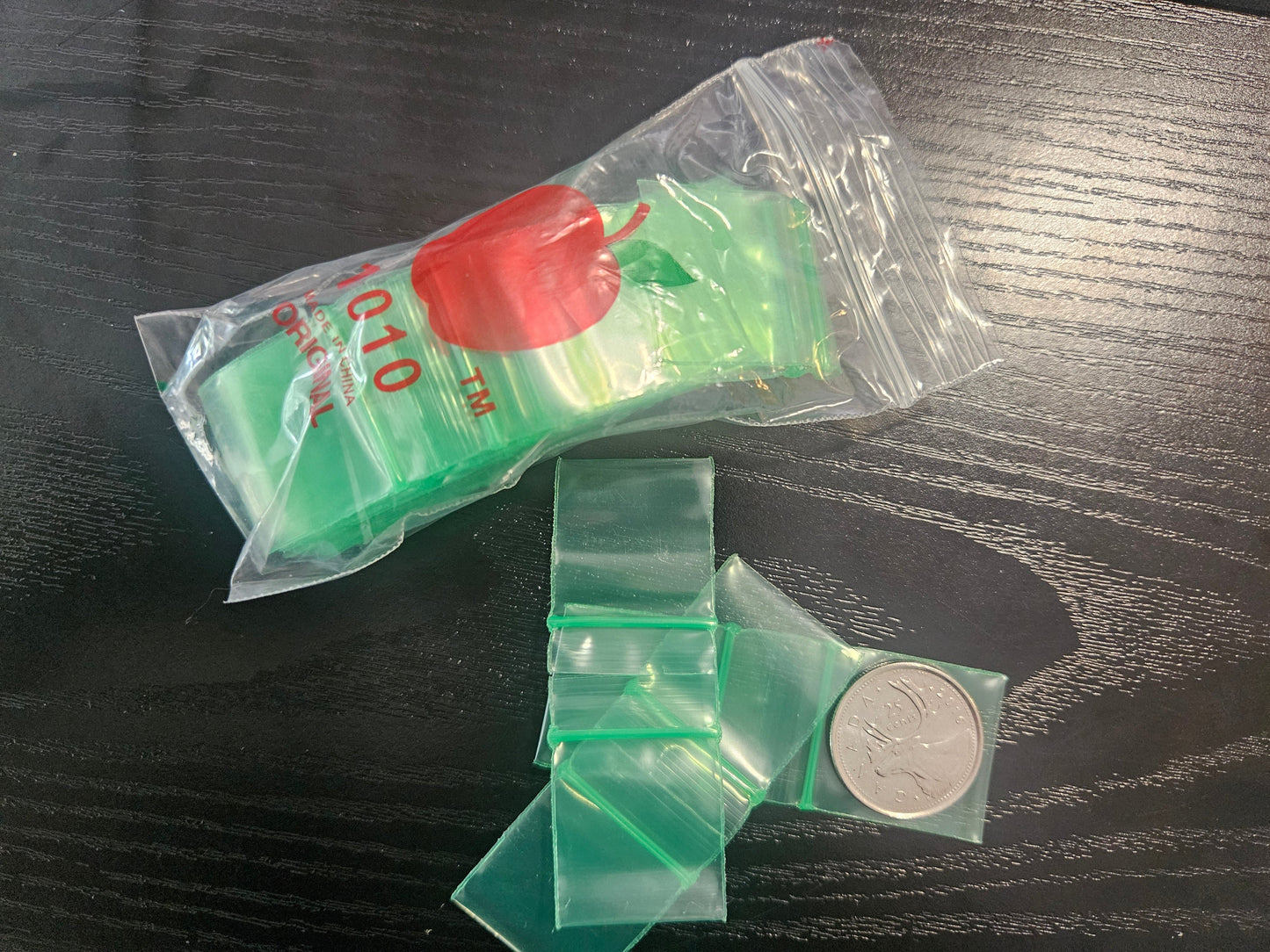 1010 Original Apple Bags: 1" x 1" Green (100 pieces)