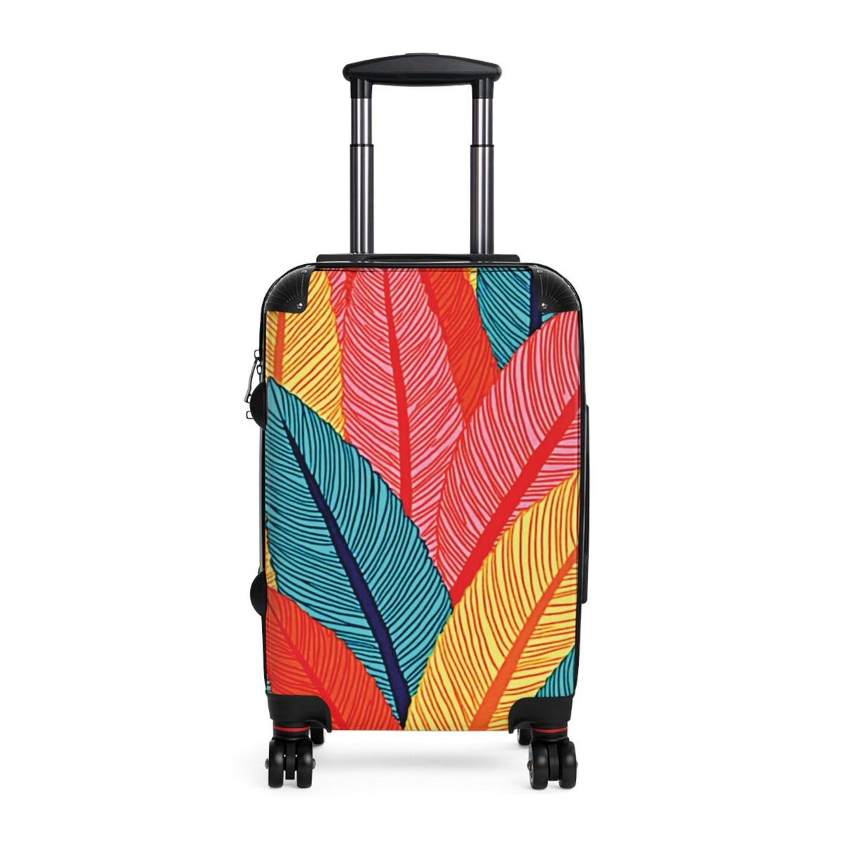 Colorful Tropical Feather Suitcase - Vibrant Travel Luggage-2