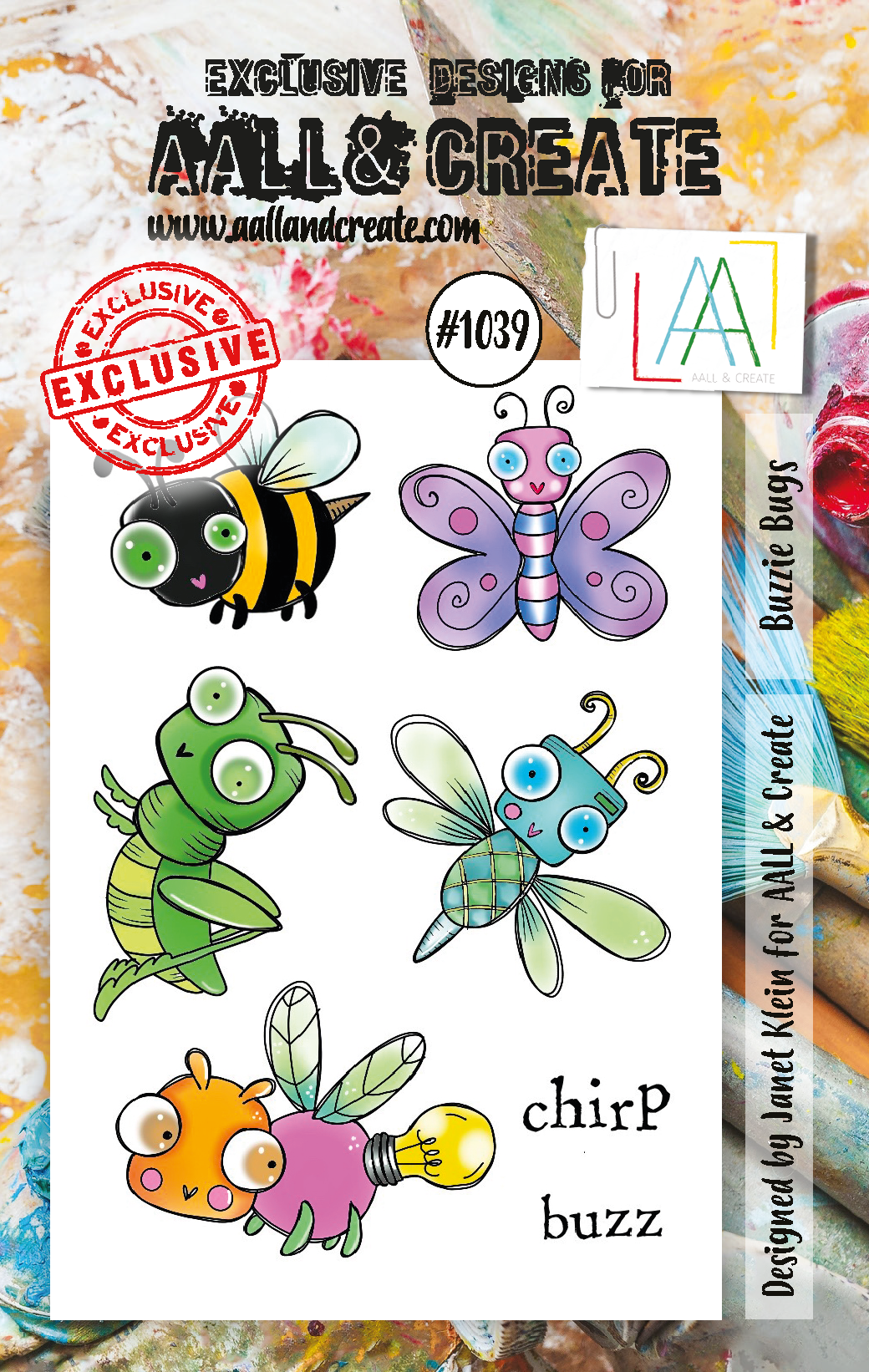 AALL and Create  A7 Stamp Set - 1039 - Buzzie Bugs-1