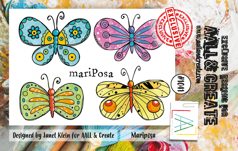 AALL and Create  A7 Stamp Set - 1041 - Mariposa-1