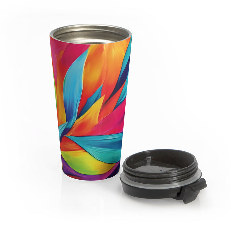 Colorful Abstract Petals Stainless Steel Travel Mug-7