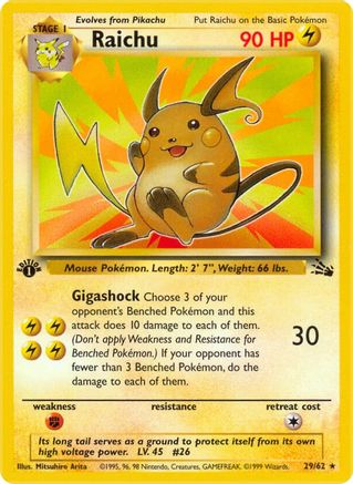 Raichu (29) 29/62 - Fossil 1st Edition-1