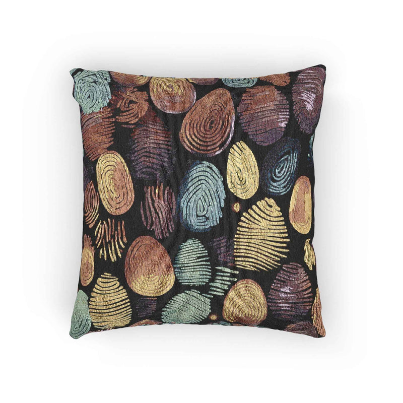 Abstract Pebble Tapestry Woven Pillow | Multicolor Stone Pattern Throw Cushion-1