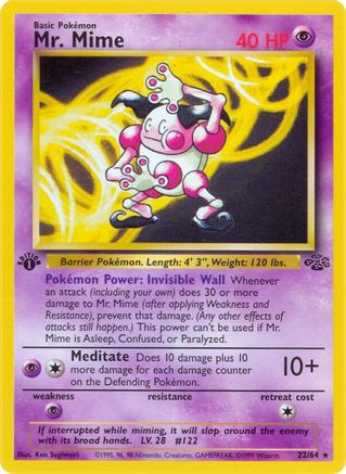 Mr. Mime (22) 22/64 - Jungle 1st Edition-1