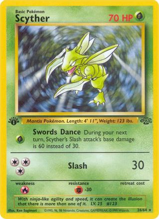 Scyther (26) 26/64 - Jungle 1st Edition-1