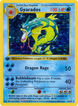 Gyarados - Base Set Shadowless 1st Edition Holofoil-1