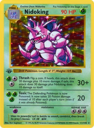 Nidoking - Base Set Shadowless 1st Edition Holofoil-1