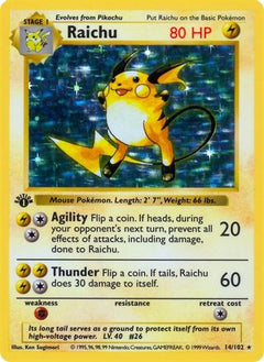 Raichu - Base Set Shadowless 1st Edition Holofoil-1