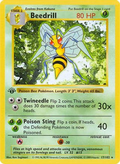 Beedrill 17 - Base Set Shadowless 1st Edition-1