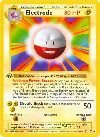 Electrode - Base Set Shadowless 1st Edition-1
