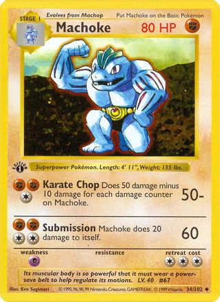 Machoke 34 - Base Set Shadowless Unlimited-1