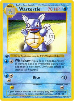 Wartortle 42 - Base Set Shadowless 1st Edition-1