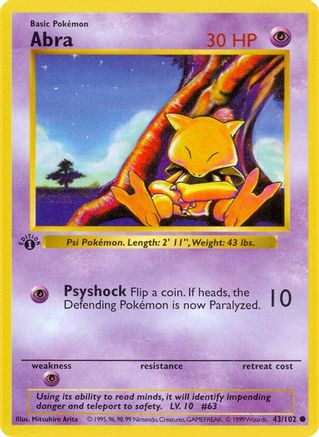 Abra 43 - Base Set Shadowless Unlimited-1