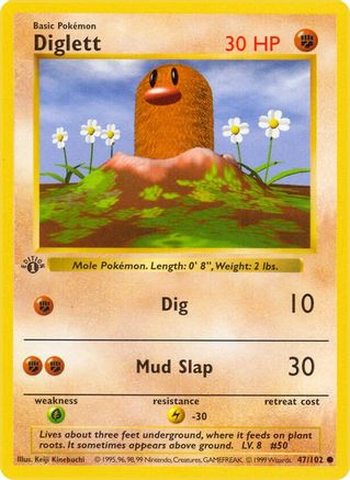 Diglett 47 - Base Set Shadowless Unlimited-1